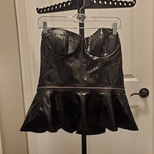 Darque by Coquette Size Large Faux Leather Bustier Top